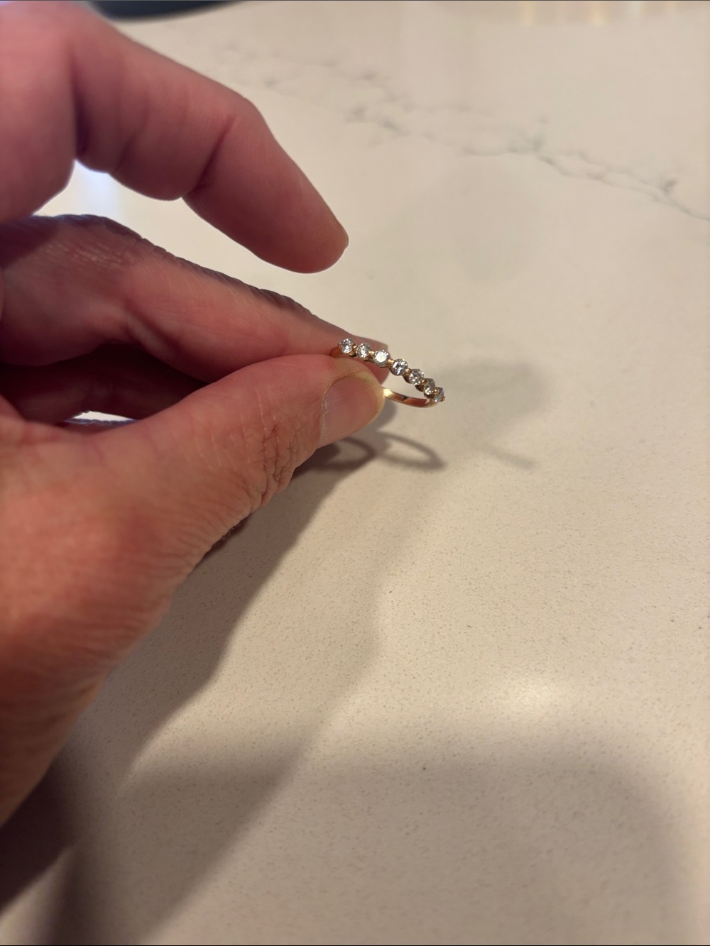 Rose gold .50 stackable diamond ring. - Picture 5 of 9